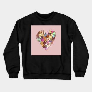 Cookie Heart on Pink Crewneck Sweatshirt